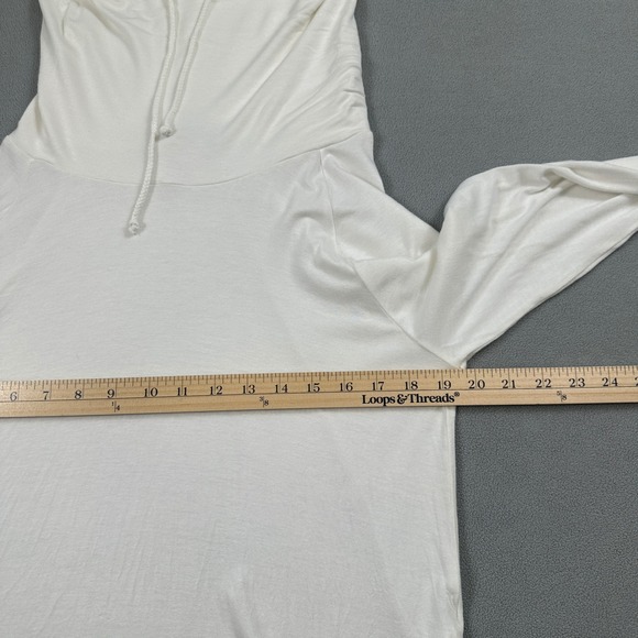 NWOT Raggs II Riches White Cowl Neck L Womens Long Sleeve Top Lightweight String - Picture 5 of 7